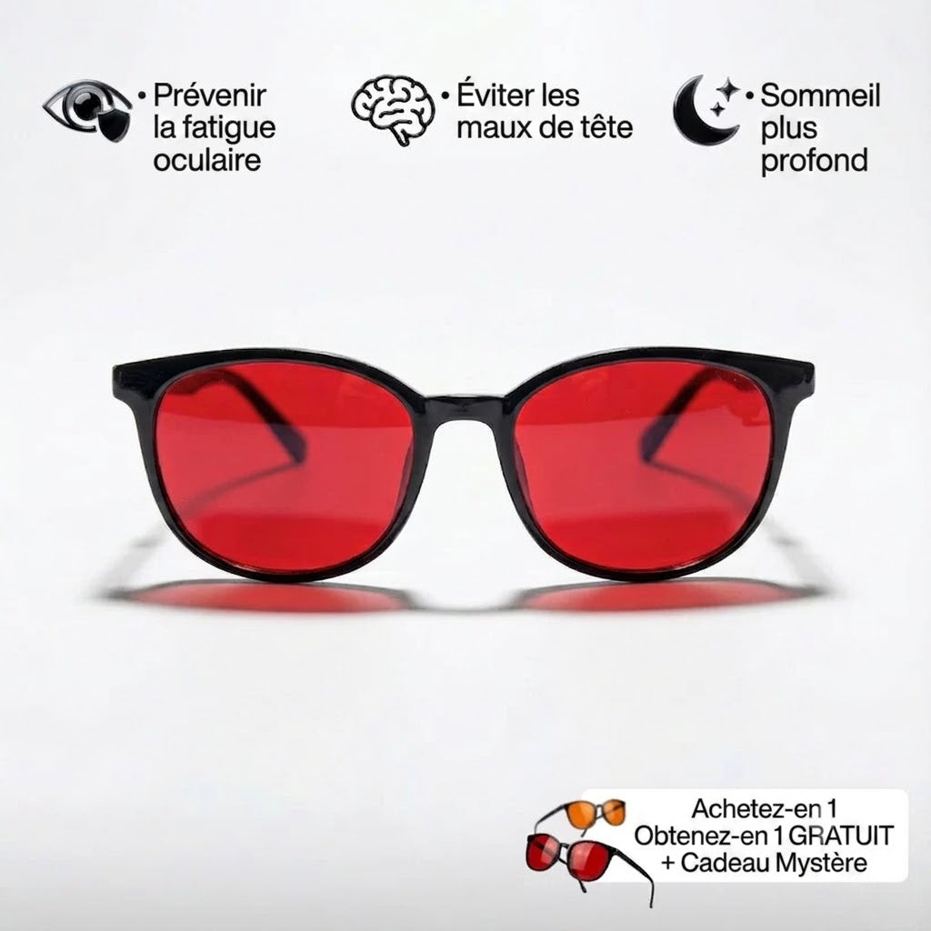 Lunettes anti-lumière bleue Zanoora™ unisexes à verres rouge
